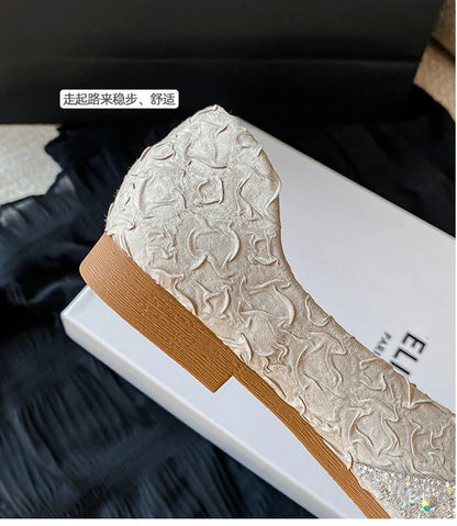 Flats Shoes for Women Rhinestone Slip-on Loafers Shoes