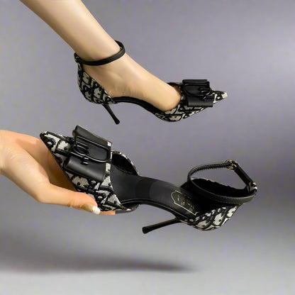 Women Sexy High Semi Heels Pointed Toe Shoes Party Stilettos Pumps Ankle Buckle Pumps