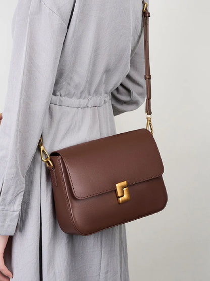 Genuine Leather Women Crossbody Bag Luxury Design Small Square Bag Cowhide Women's Bag