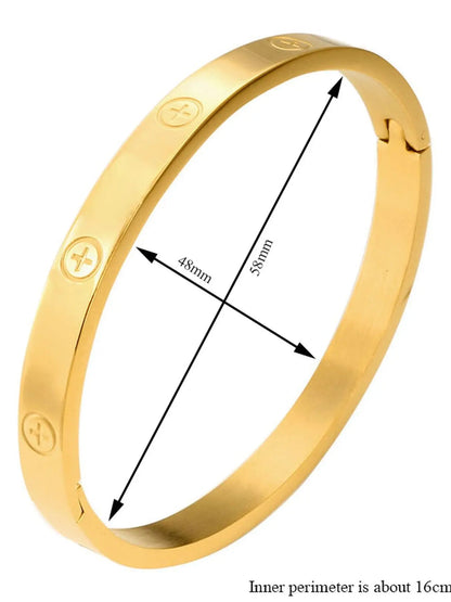 Stainless steel cross pattern bracelet, grand and luxurious personalized design
