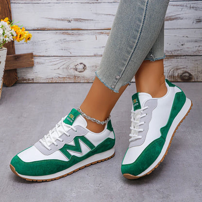Women's Casual Lace-up Low Heel Sports Shoes Vulcanized Shoes Sneakers