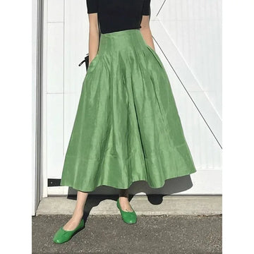 French elegant retro umbrella skirt fluffy skirt high quality ladies midi skirt