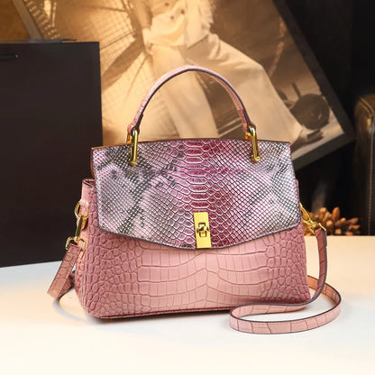 Luxury Genuine Leather Women Handbags Quality Cowhide Shoulder Messenger Bag