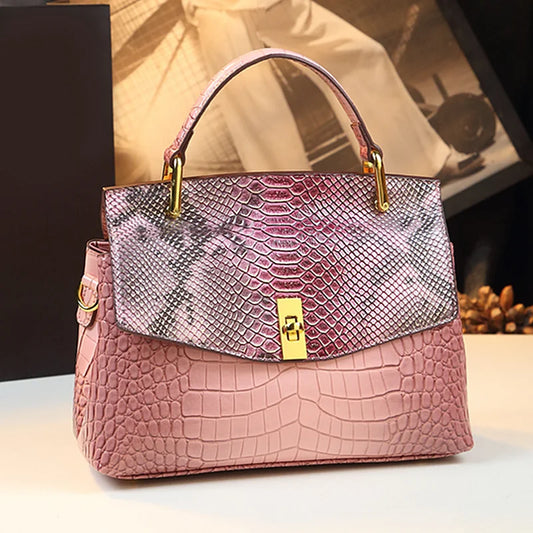 Luxury Genuine Leather Women Handbags Quality Cowhide Shoulder Messenger Bag