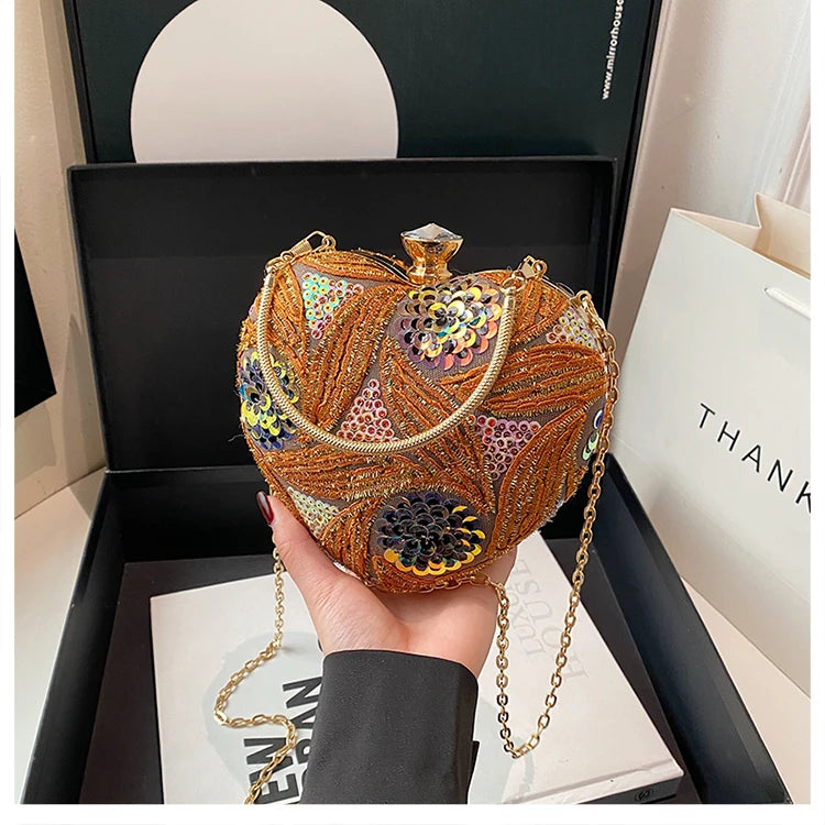 Luxury Gold Clutch Bags for Women Evening Purse Designer Crossbody Bag