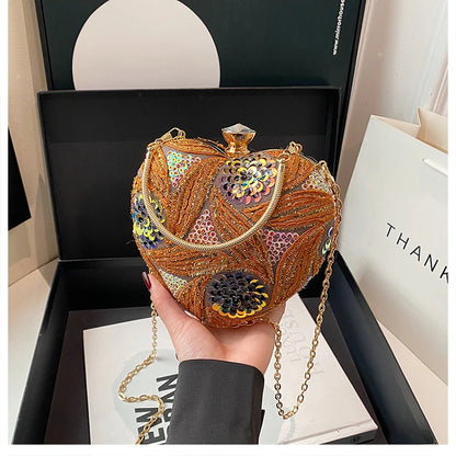 Luxury Gold Clutch Bags for Women Evening Purse Designer Crossbody Bag