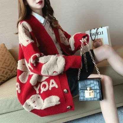 Cardigan Women New Fashion Casual Sweater Jacket Loose Knitting Warm Cardigan