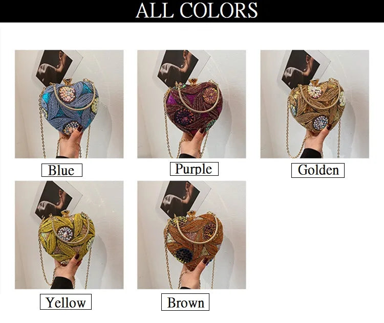 Luxury Gold Clutch Bags for Women Evening Purse Designer Crossbody Bag
