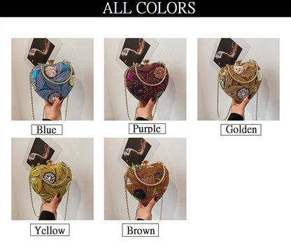 Luxury Gold Clutch Bags for Women Evening Purse Designer Crossbody Bag