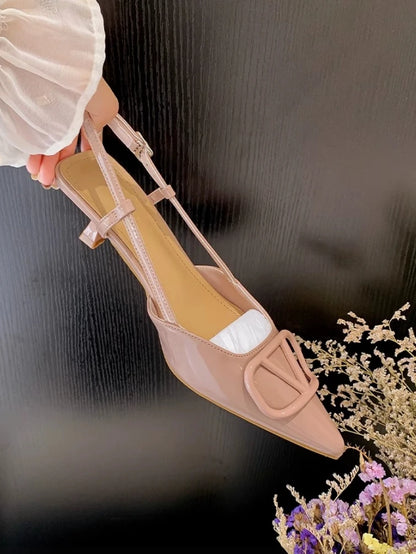 Women mini heels French Mary Jane pump shoes