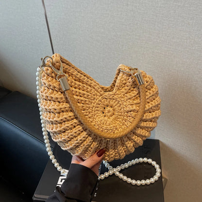 Luxury Hand-woven Shell Bag Women Seaside Conch Shell Messenger Bag
