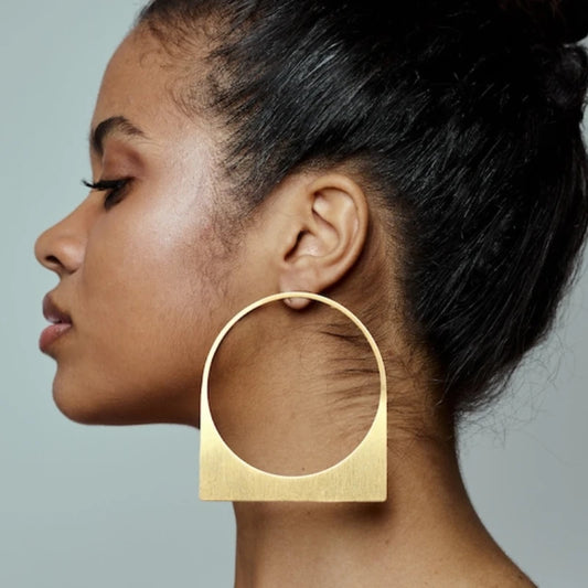 Large Hoop Earring with Custom Name Middle East Dubai 18K Gold Plated Stainless Steel Earrings
