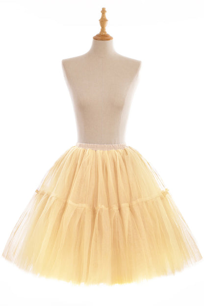 Fluffy Tulle Skirt Petticoat Adult Elastic Waist Underskirt Layers Bridal Midi Tutu Skirts Women Prom Evening
