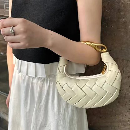 Woven Bird's Nest Bag Brand Creative Design Dumpling Shape Comfortable Fabric Commuter Shoulder Messenger Bag