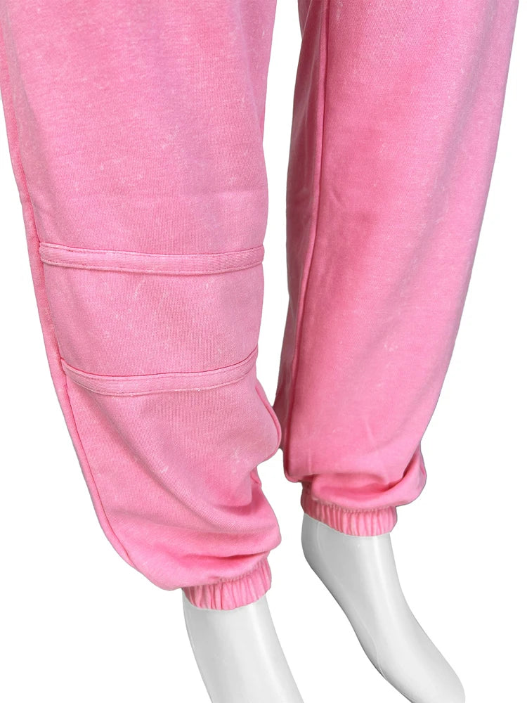 Sexy Washed Strapless Bodysuit and Jogger Pants Set for Women Trendy Two Piece Jogging Suit Sets