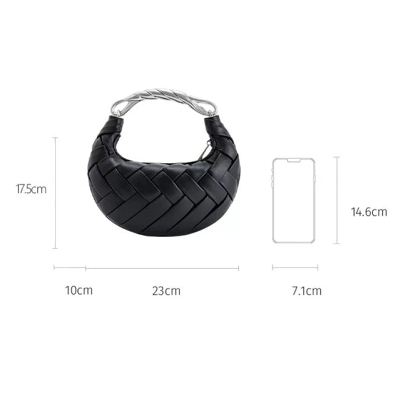Woven Bird's Nest Bag Brand Creative Design Dumpling Shape Comfortable Fabric Commuter Shoulder Messenger Bag