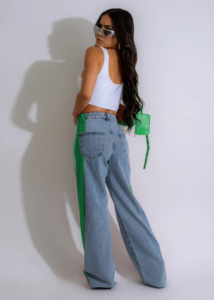 Wide Leg Jeans Cargo Pants Sexy Women High Waist Elegant Streetwear Denim Casual Straight Trousers