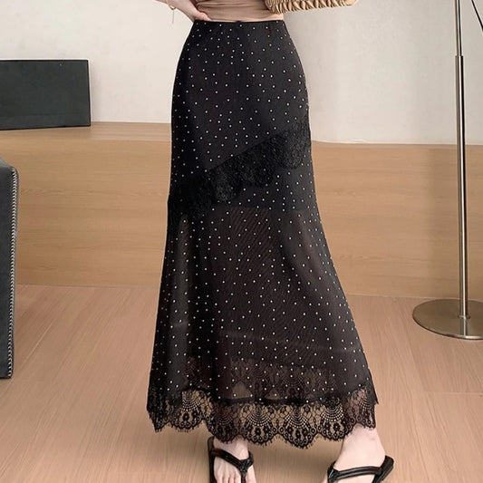 Polka Dot Lace Skirt Printed Women's Wrap Skirts for Women