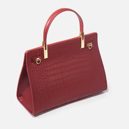 Genuine Leather Women's Bag, Red Mother's Shoulder Bag