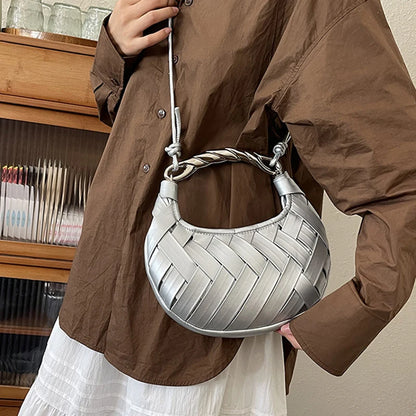 Woven Bird's Nest Bag Brand Creative Design Dumpling Shape Comfortable Fabric Commuter Shoulder Messenger Bag