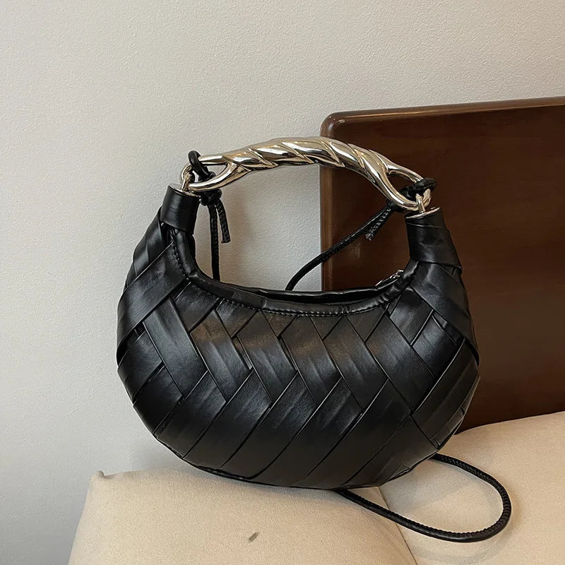 Woven Bird's Nest Bag Brand Creative Design Dumpling Shape Comfortable Fabric Commuter Shoulder Messenger Bag