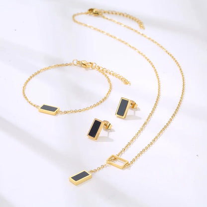 Stainless Steel Necklaces set Light Luxury Elegant Delicate Geometry Pendant Charm Chain Necklace For Women
