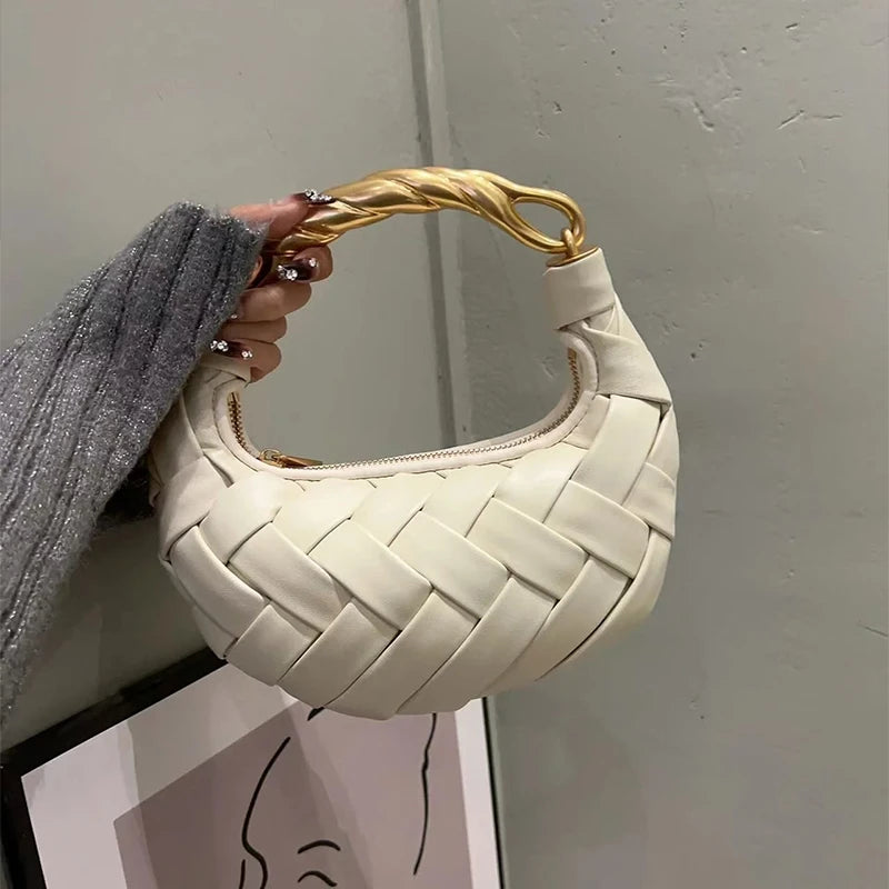 Woven Bird's Nest Bag Brand Creative Design Dumpling Shape Comfortable Fabric Commuter Shoulder Messenger Bag