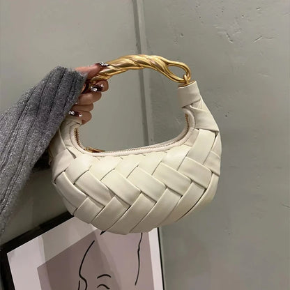 Woven Bird's Nest Bag Brand Creative Design Dumpling Shape Comfortable Fabric Commuter Shoulder Messenger Bag