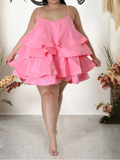 Plus Size Elegant Chic Large Women Dress Satin Summer Sexy Party Dress