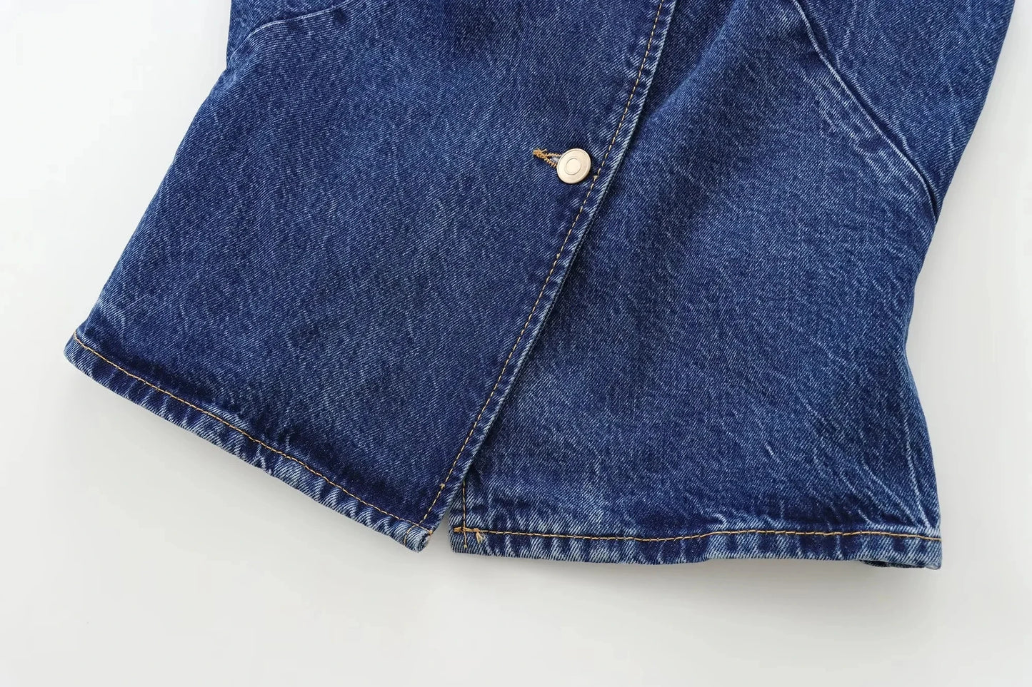 Women's Short Vest Blue Denim Vest Top Casual Cropped Sleeveless Top