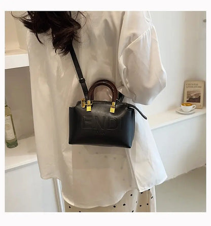 PU Leather Boston Bag Women's Shoulder Bag - Stylish Handbag for Work, Casual Purse