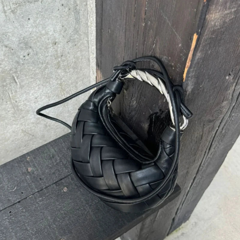 Woven Bird's Nest Bag Brand Creative Design Dumpling Shape Comfortable Fabric Commuter Shoulder Messenger Bag