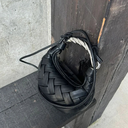 Woven Bird's Nest Bag Brand Creative Design Dumpling Shape Comfortable Fabric Commuter Shoulder Messenger Bag