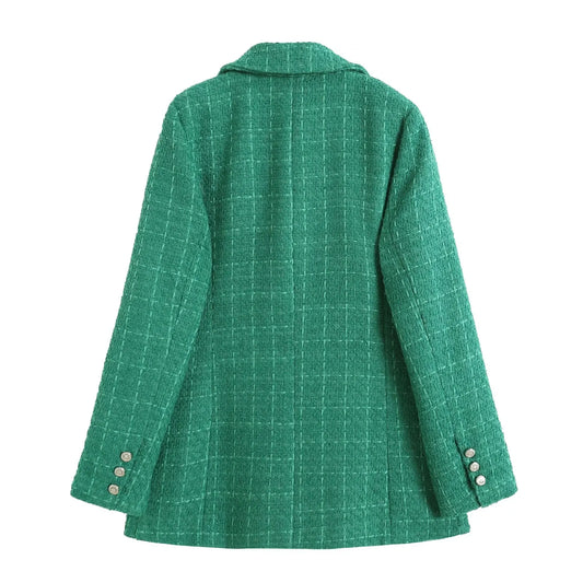 Women's  Blazer New Fashion Solid Color Coarse Textile Vintage Texture Blazer Jacket Women
