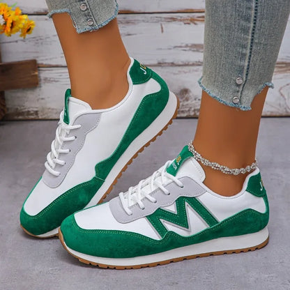 Women's Casual Lace-up Low Heel Sports Shoes Vulcanized Shoes Sneakers