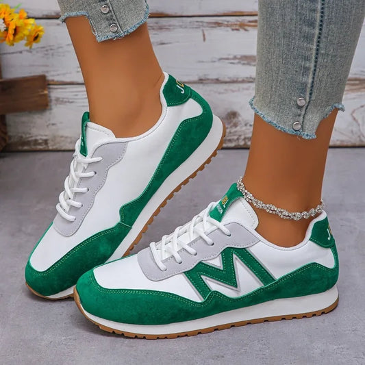 Women's Casual Lace-up Low Heel Sports Shoes Vulcanized Shoes Sneakers