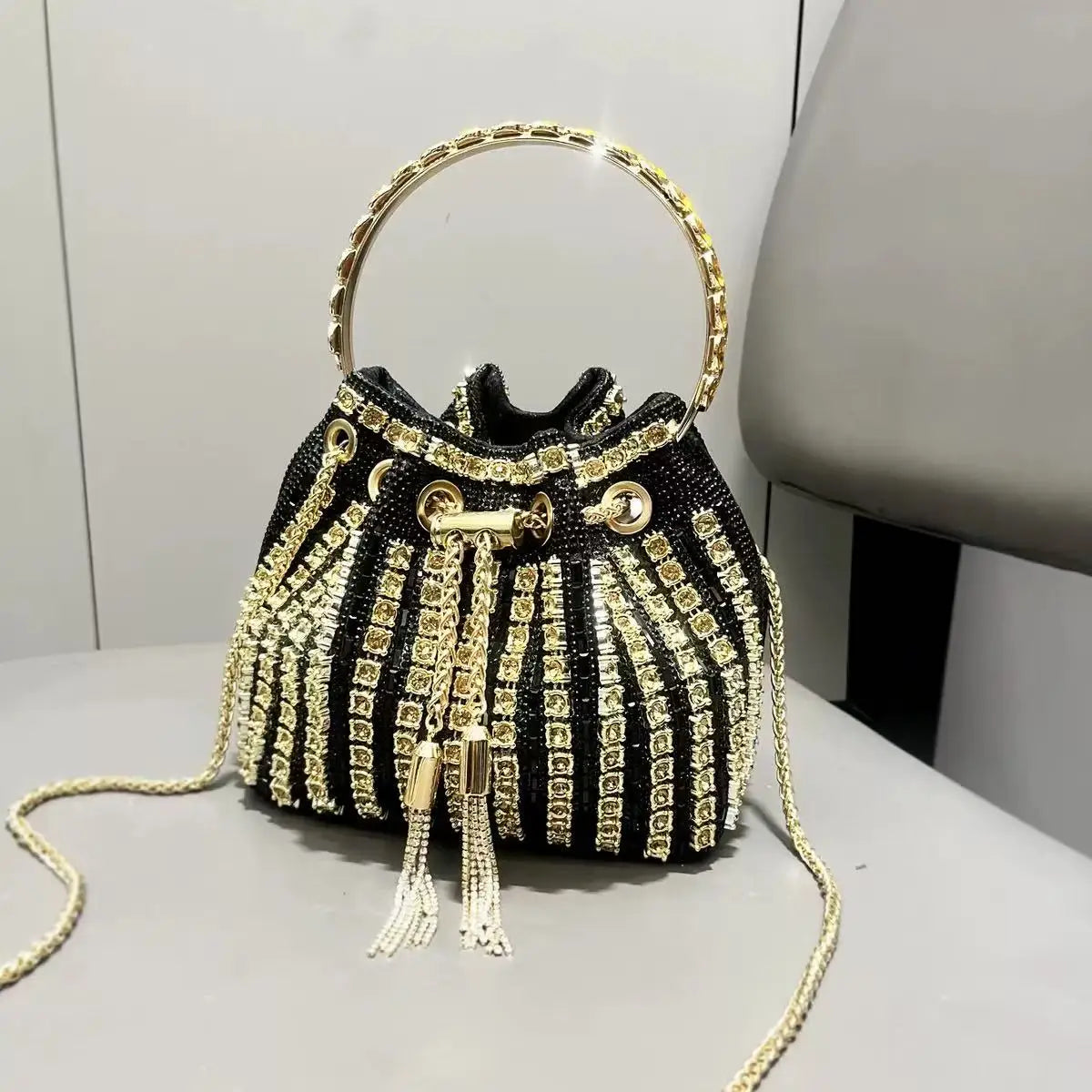 Wedding Party Clutch Purse Glitter Shiny Diamond Banquet Bag Chain Bag