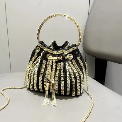 Wedding Party Clutch Purse Glitter Shiny Diamond Banquet Bag Chain Bag