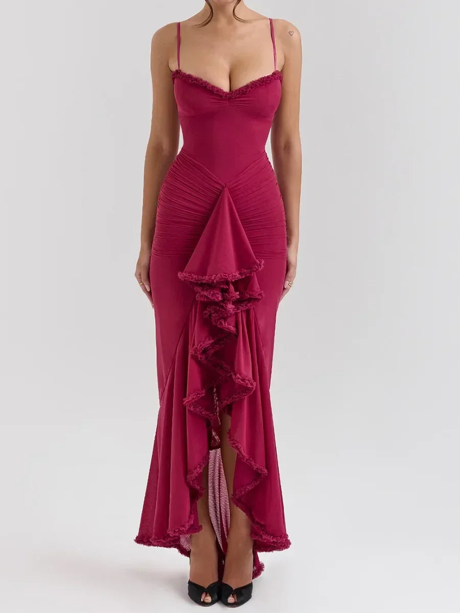 Bridesmaid Mesh Party Dress Spaghetti Strap Bodycon Dress Cocktail Dress Birthday Dress