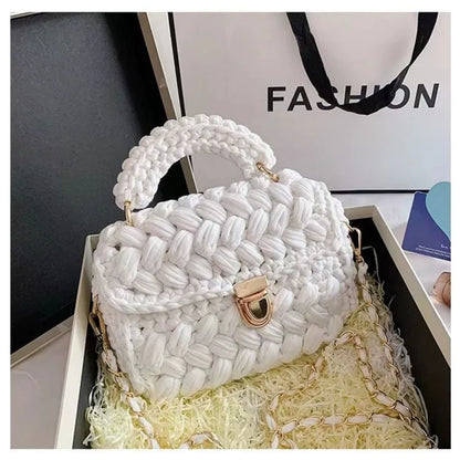 Shoulder Crochet Bag Exclusive Metal Lock and Buckle Hardware Set