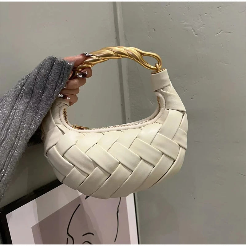 Woven Bird's Nest Bag Brand Creative Design Dumpling Shape Comfortable Fabric Commuter Shoulder Messenger Bag