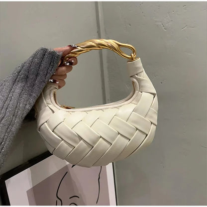 Woven Bird's Nest Bag Brand Creative Design Dumpling Shape Comfortable Fabric Commuter Shoulder Messenger Bag