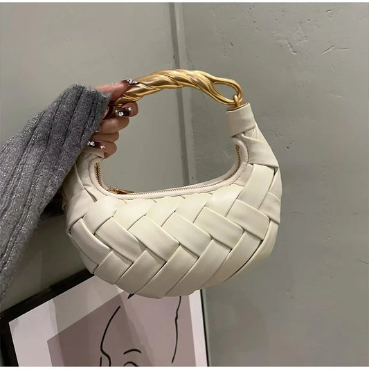 Woven Bird's Nest Bag Brand Creative Design Dumpling Shape Comfortable Fabric Commuter Shoulder Messenger Bag