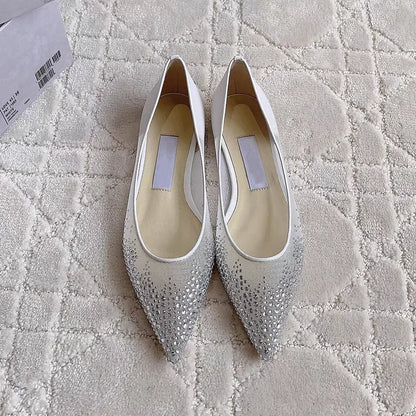 Mesh Pointed Shallow Mouth Sexy Pump Heels Stiletto Shoes Bridal Shoes