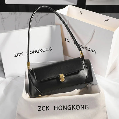 Armpit bag high-end solid color one-shoulder portable genuine leather bag