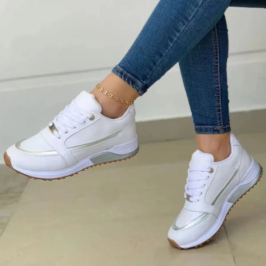 Women Causal Sneakers Summer Breathable Mesh Lace Up Sports Shoes for Women Platform Ladies Shoes