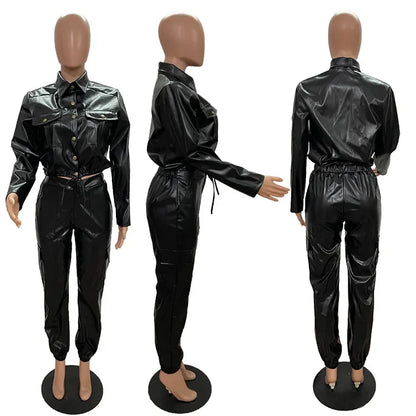Pants Sets Two Piece Long Sleeve Cardigan Hidden Breasted Solid Zipper Fly Pencil Pants Slim Fit