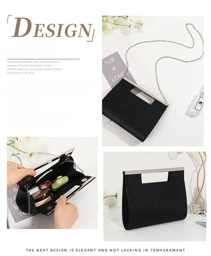 Luxury Designer Black Sparkle Handbag Elegant Women Crystal Shiny Evening Bag