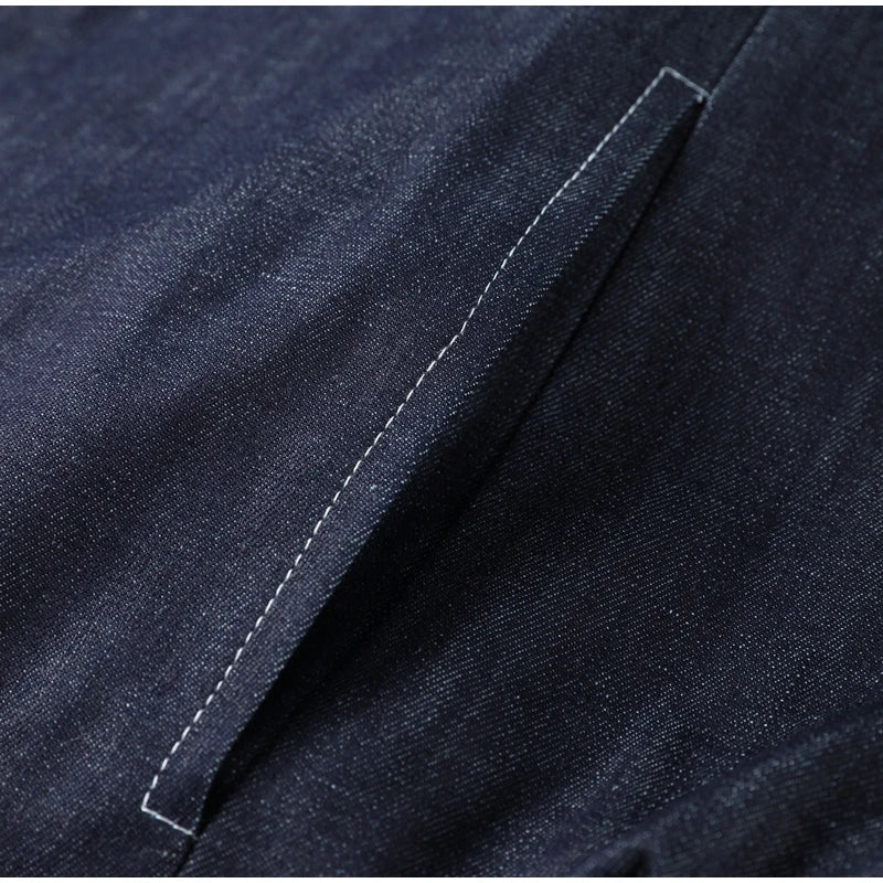 Denim Jacket Mini Skirt Women 2 Piece Set Stand Collar Zipper Long Sleeve Pocket Coat A-line Skirts