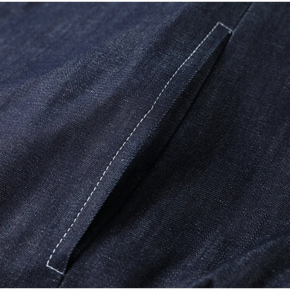 Denim Jacket Mini Skirt Women 2 Piece Set Stand Collar Zipper Long Sleeve Pocket Coat A-line Skirts